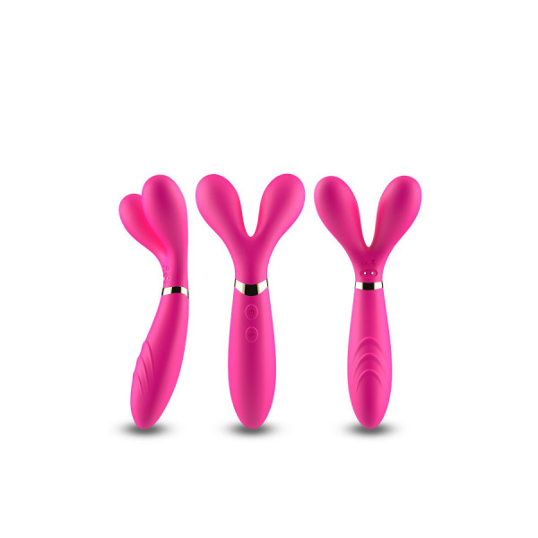 Vibromasseur Wand  rose en forme de Y avec 3 moteurs 